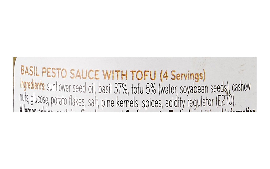 Sacla Basil Pesto    Glass Jar  190 grams